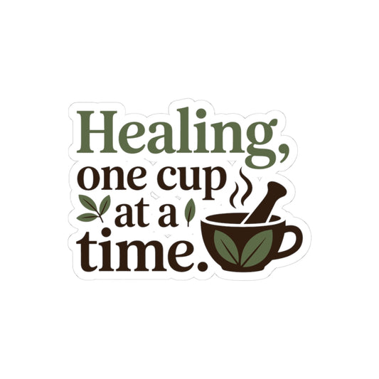 Herbalist Healing Sticker - Cup by Cup Wellness Vinyl Decal for Herbalists, Tea Practitioners