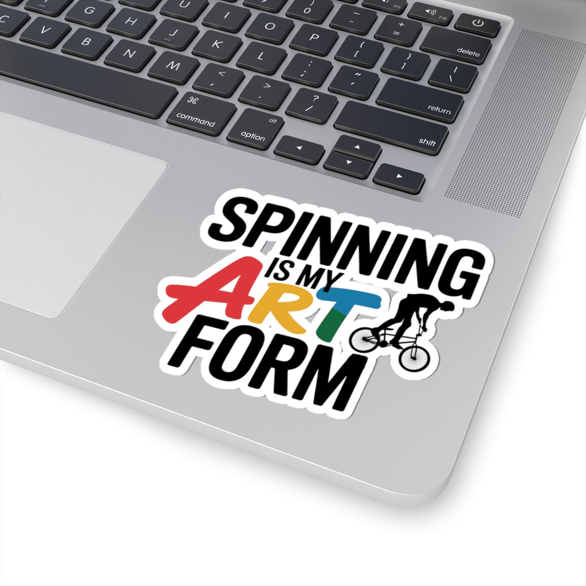 Dynamic Indoor Cycling Sticker - Art Form Spinning Vinyl Decal for Unicycle Performers, Studio Riders, Artistic Teams