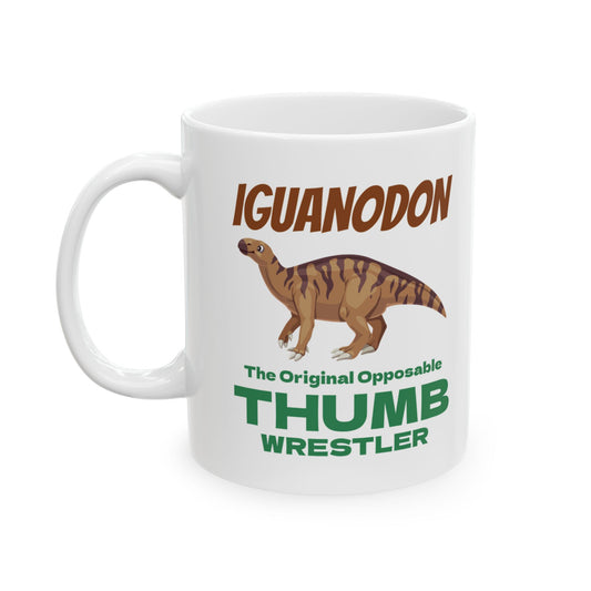 Dinosaur Fossil Mug Iguanodon Opposable Thumb for Paleontology Students