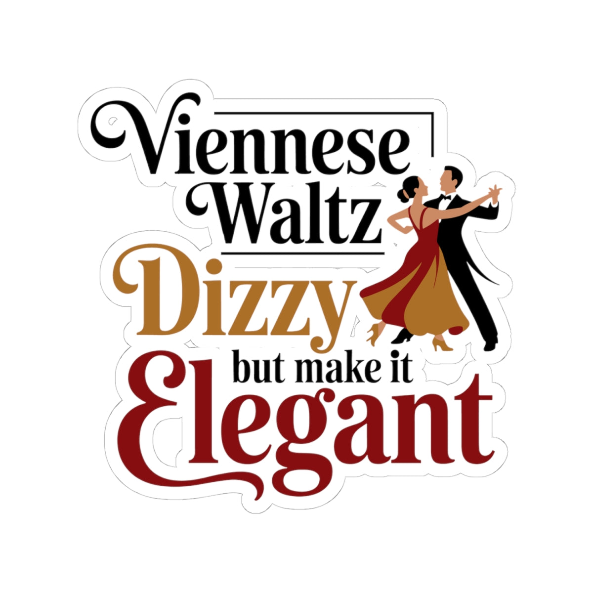 Viennese Waltz Style Sticker - Elegant Dizziness Vinyl Decal for Dancers, Ballroom Artists