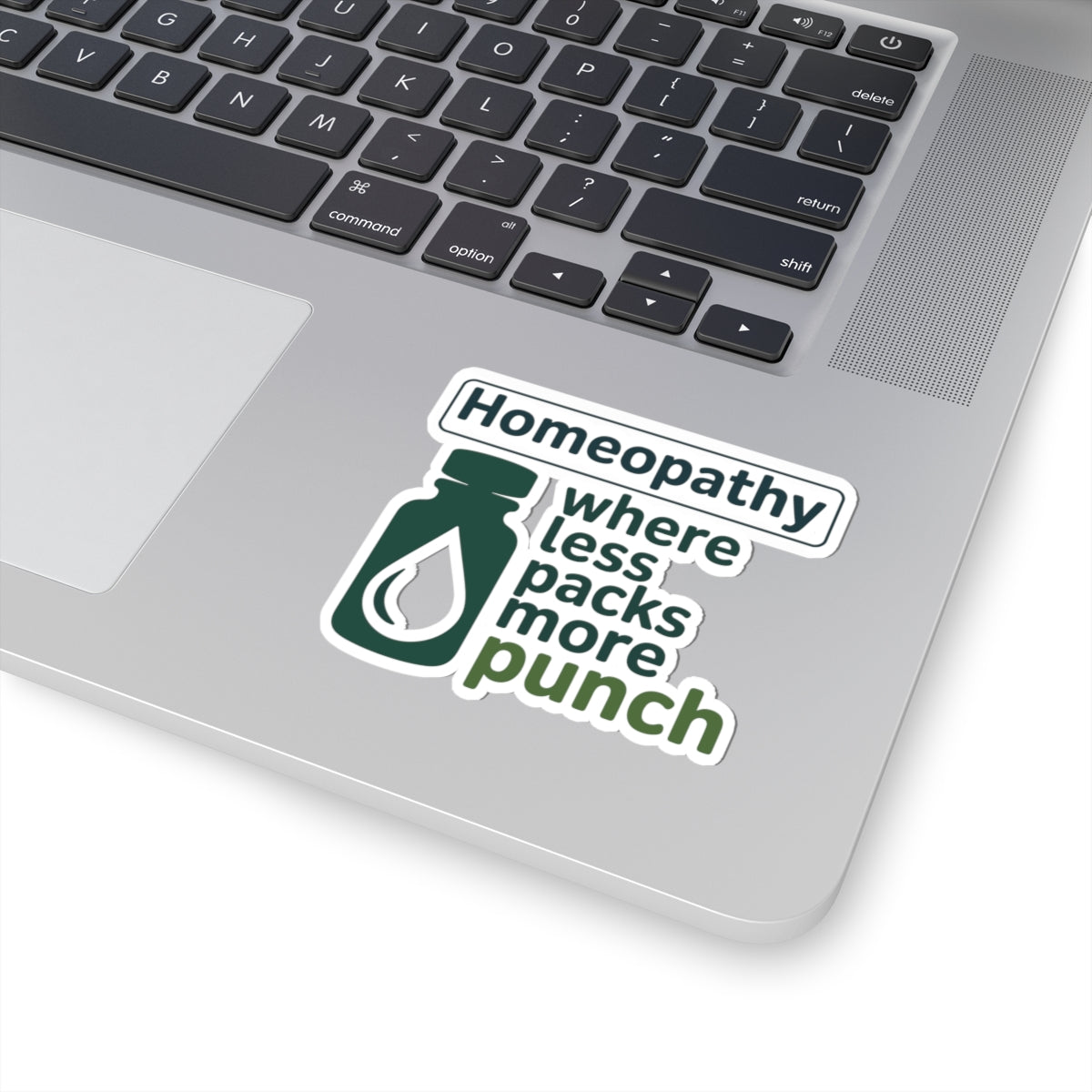Homeopathy Impact Sticker - Less Packs More Punch Vinyl Decal for Homeopaths, Potent Medicine Believers