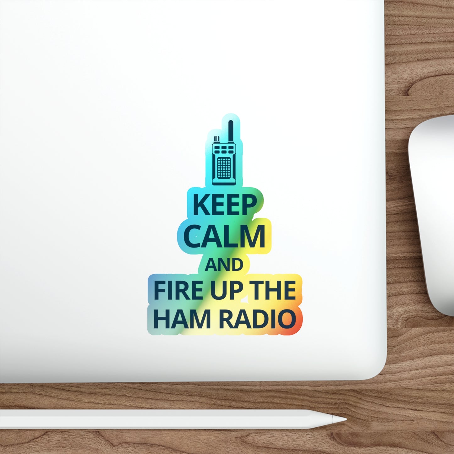 Amateur Ham Radio Operator Stickers Holographic Vinyl Decal - On Air & QSO for Radio Enthusiasts