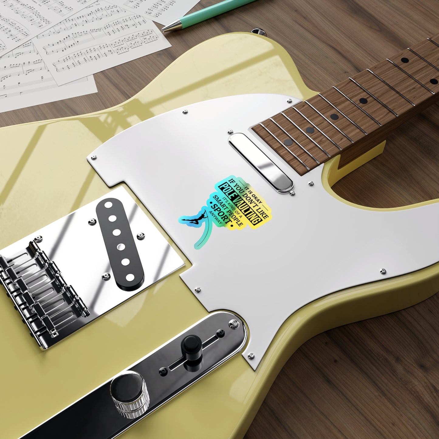 Pole Vault Sticker Holographic Vinyl - Smart Athlete Strong Jumper Motivational Decal