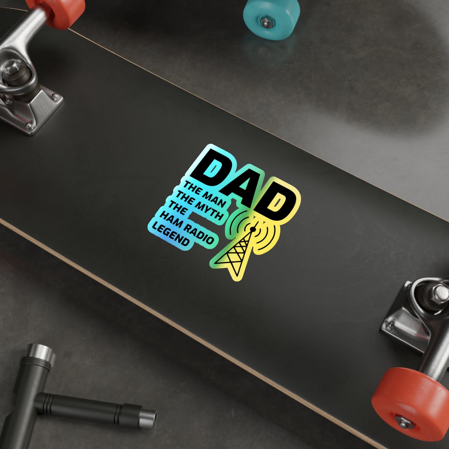 Amateur Ham Radio Operator Stickers Holographic Vinyl Decal - Morse Code & DXing for Radio Dads