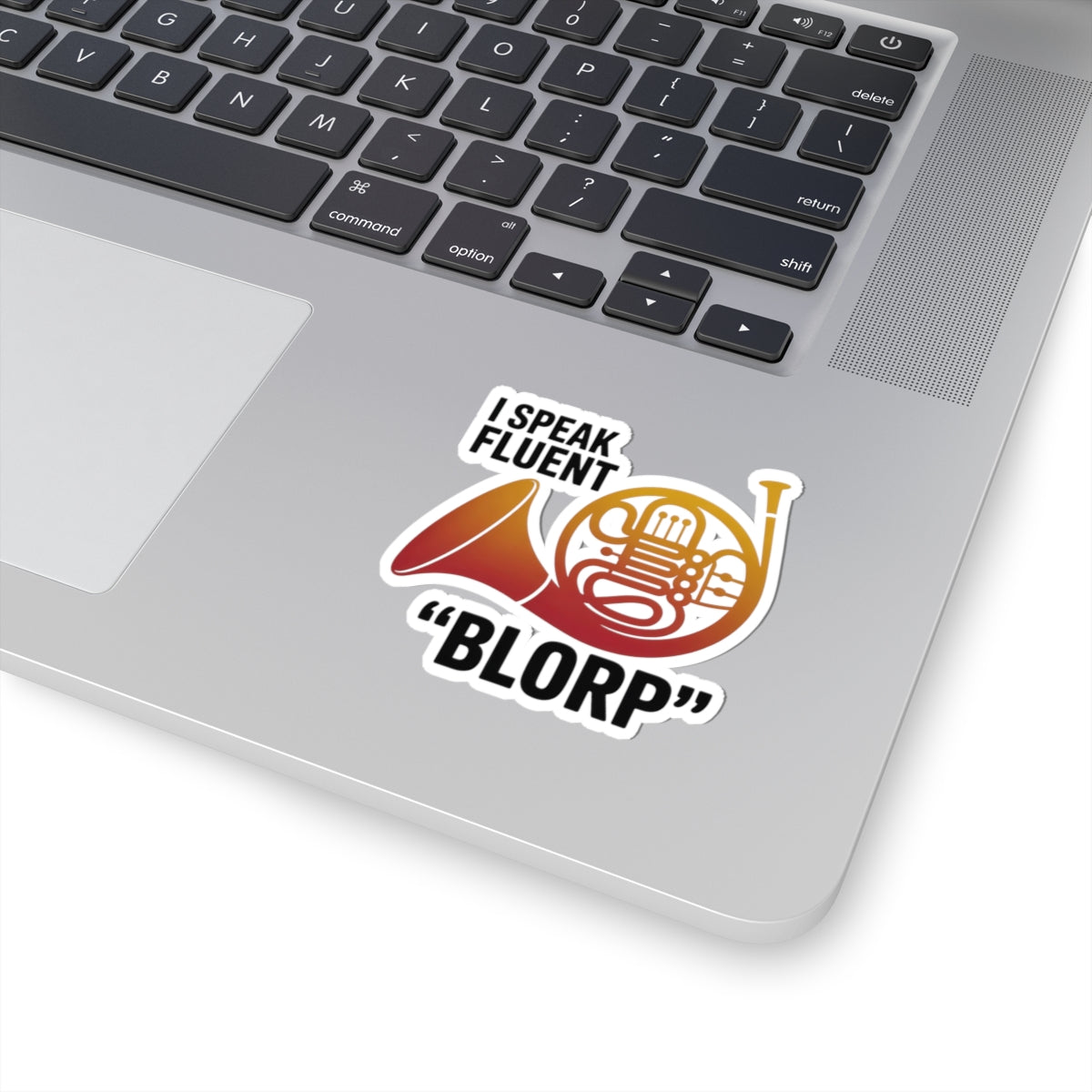 French Horn Humor Sticker - Blorp Language Vinyl Decal for Musicians