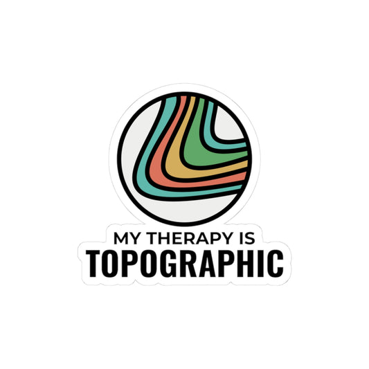 Topographic Therapy Sticker - Contour Map Art Vinyl Decal for Hikers