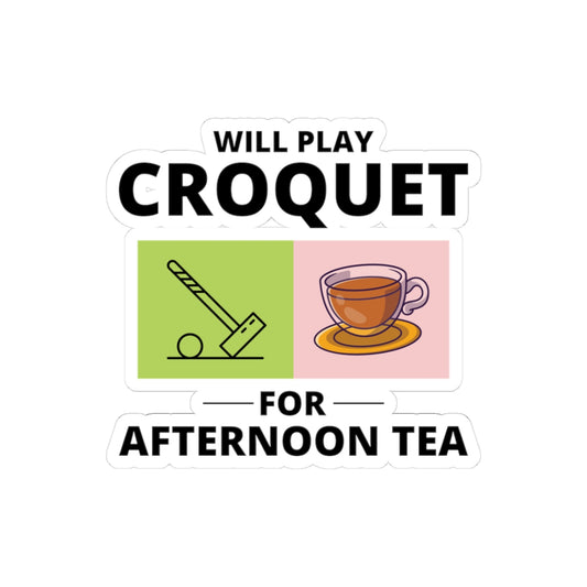 Afternoon Tea Croquet Sticker - Garden Party Vinyl Decal for Classic Game Lovers & Hosts