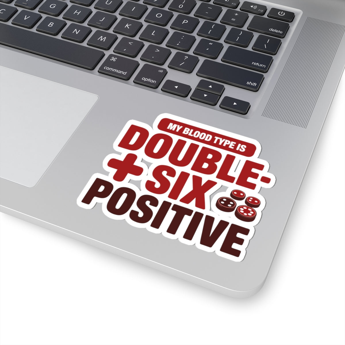 Backgammon Dice Sticker – Funny Double Six Blood Type Decal for Board Game Players & Strategy Fans