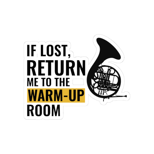 French Horn Sticker - Warm-Up Room Vinyl Decal for Musicians