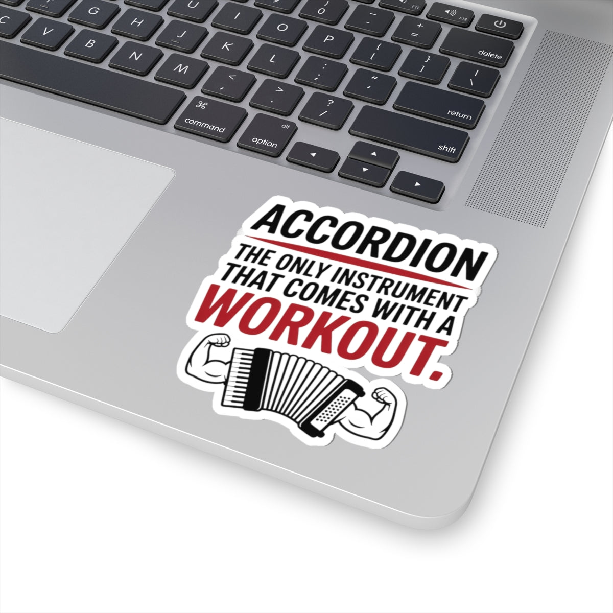 Accordion Player Sticker – Workout Parody Decal for Squeezebox Fans, Polka Band Members