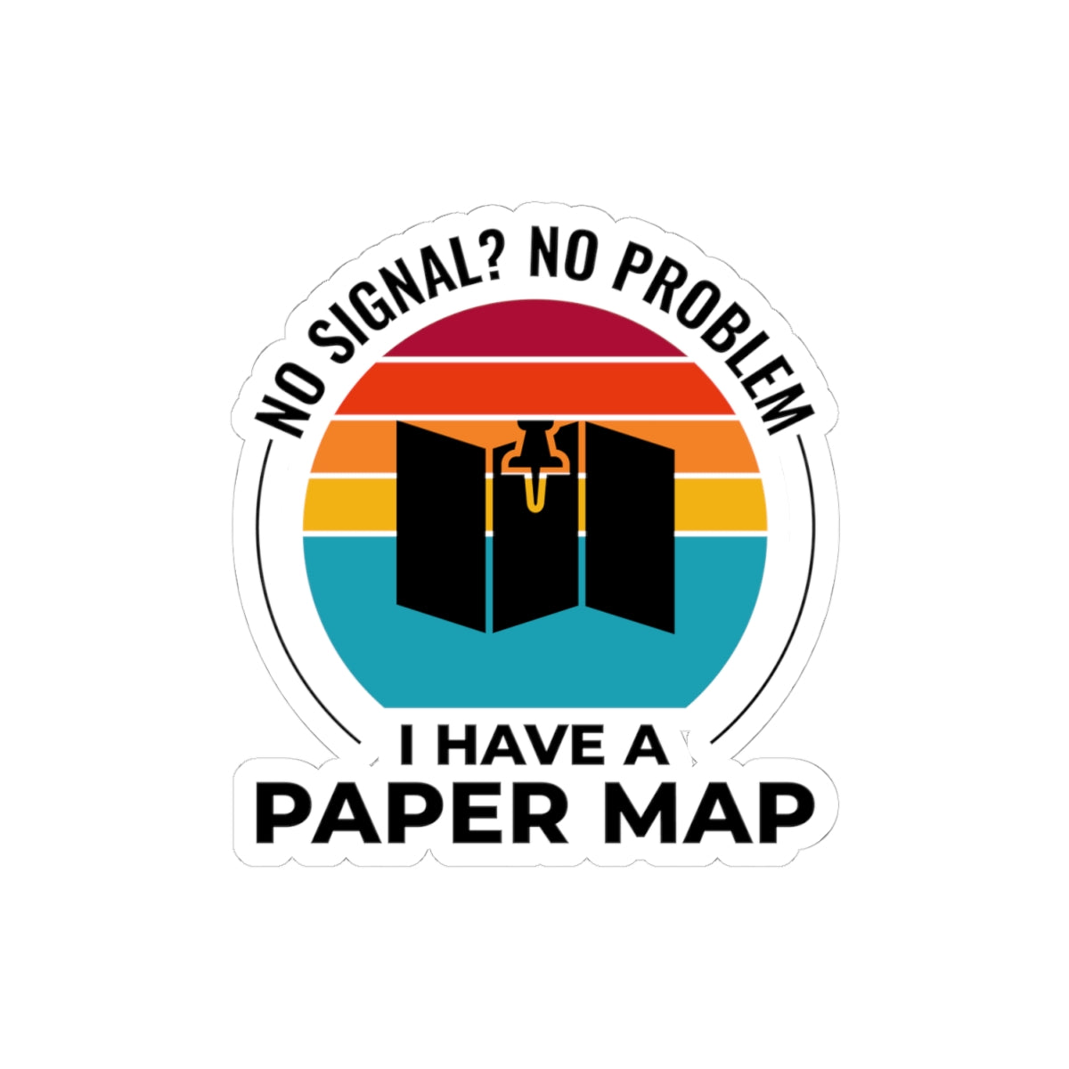Outdoor Navigator Sticker - Paper Map Backup Vinyl Decal for Hikers & Campers