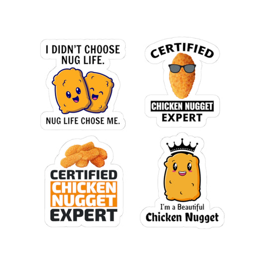 Chicken Nugget Sticker Pack – 4 PCS Cute Funny Food Decals for Nugget Fans Kids Teens