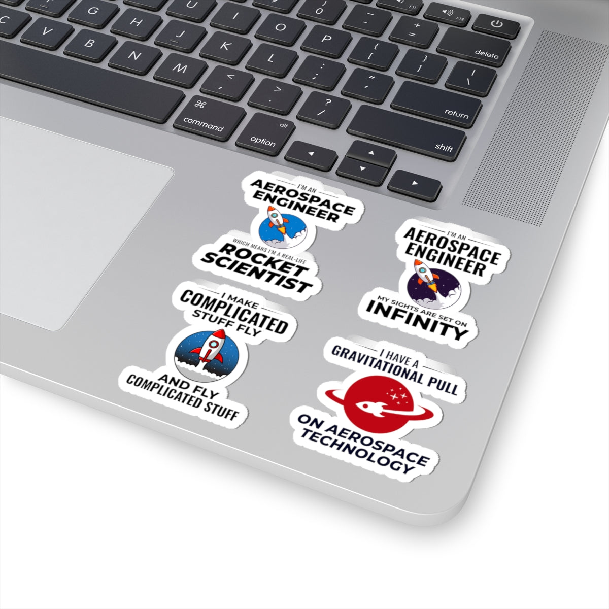 Aerospace Engineer Sticker Pack – 4 PCS Funny Rocket Scientist Gravitational Pull Decal Set for Engineers