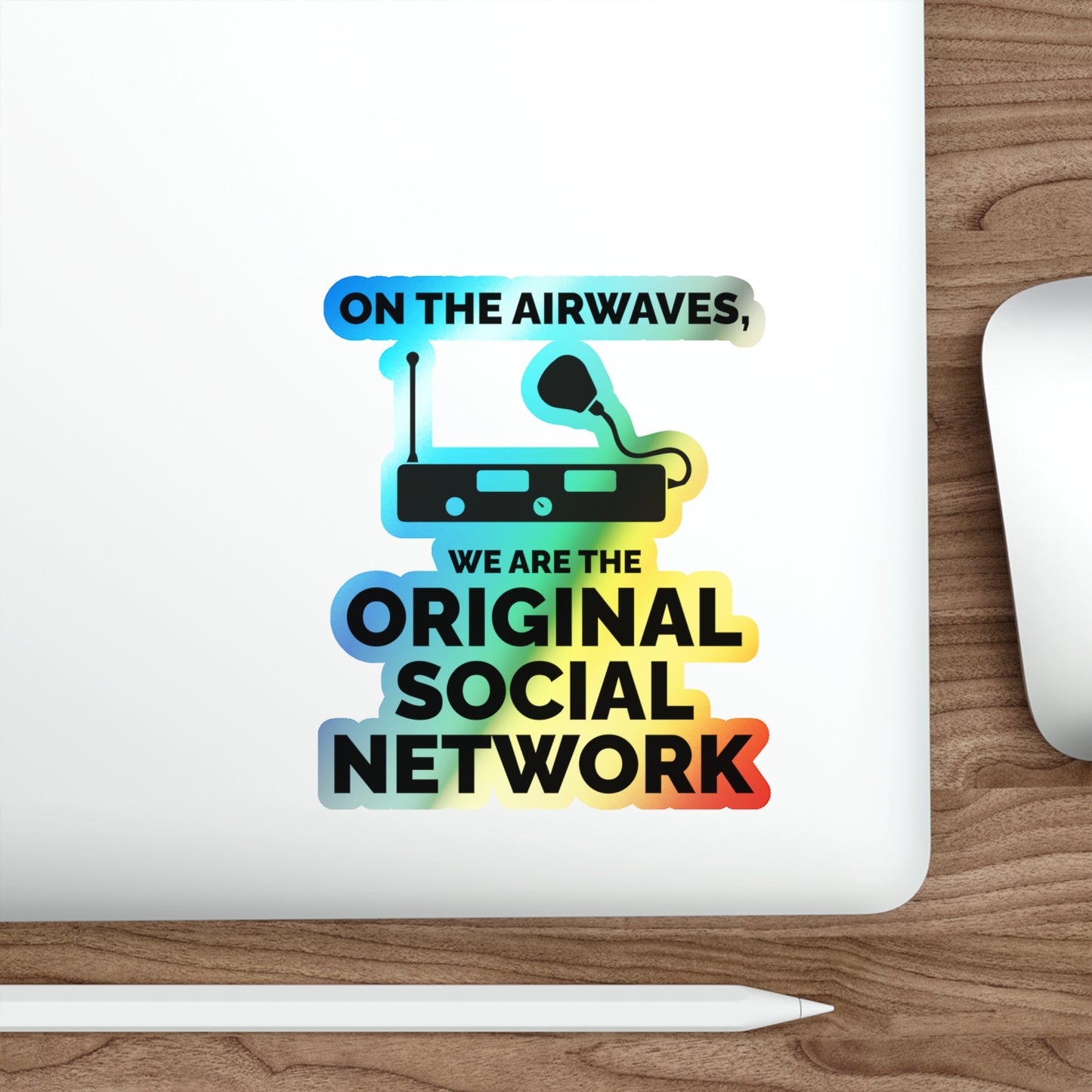 Amateur Ham Radio Operator Stickers Holographic Vinyl Decal - QSO Connections & Radio Community