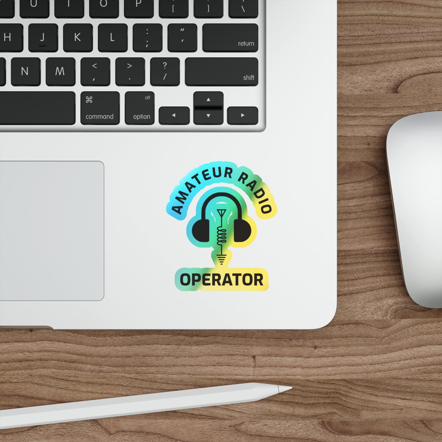 Amateur Ham Radio Operator Stickers Holographic Vinyl Decal - Call Sign & Shortwave for Radio Enthusiasts