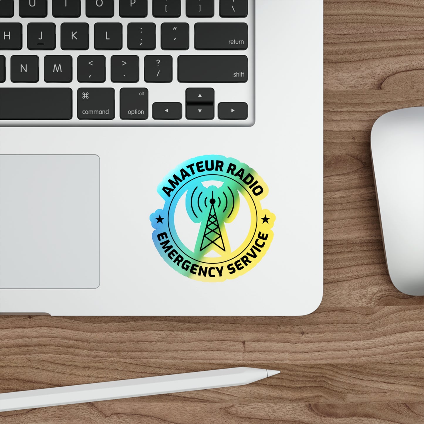 Amateur Ham Radio Operator Stickers Holographic Vinyl Decal - Call Sign & QRP for Radio Techs