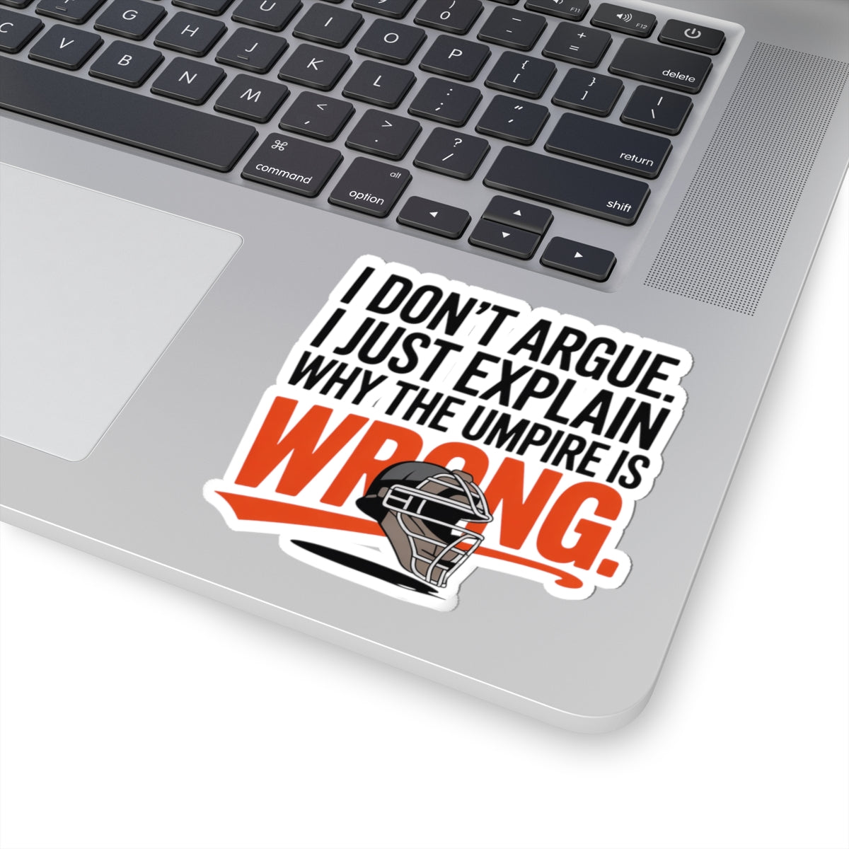 Baseball Pitcher Sticker – Funny Umpire Dispute Humor Decal for Pitchers Travel Ball Athletes