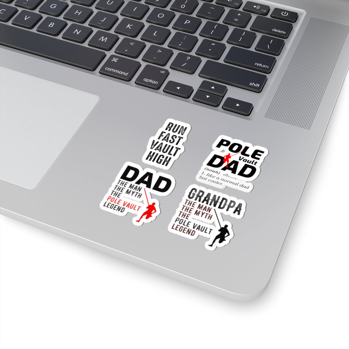 Pole Vault Sticker Pack – 4 PCS Funny Dad Grandpa Decal Set for Track and Field Sport Dads, Grandpas & Vaulting Families