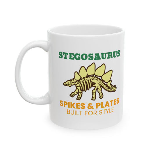 Dinosaur Fossil Mug for Jurassic Collectors Stegosaurus Skeleton Design