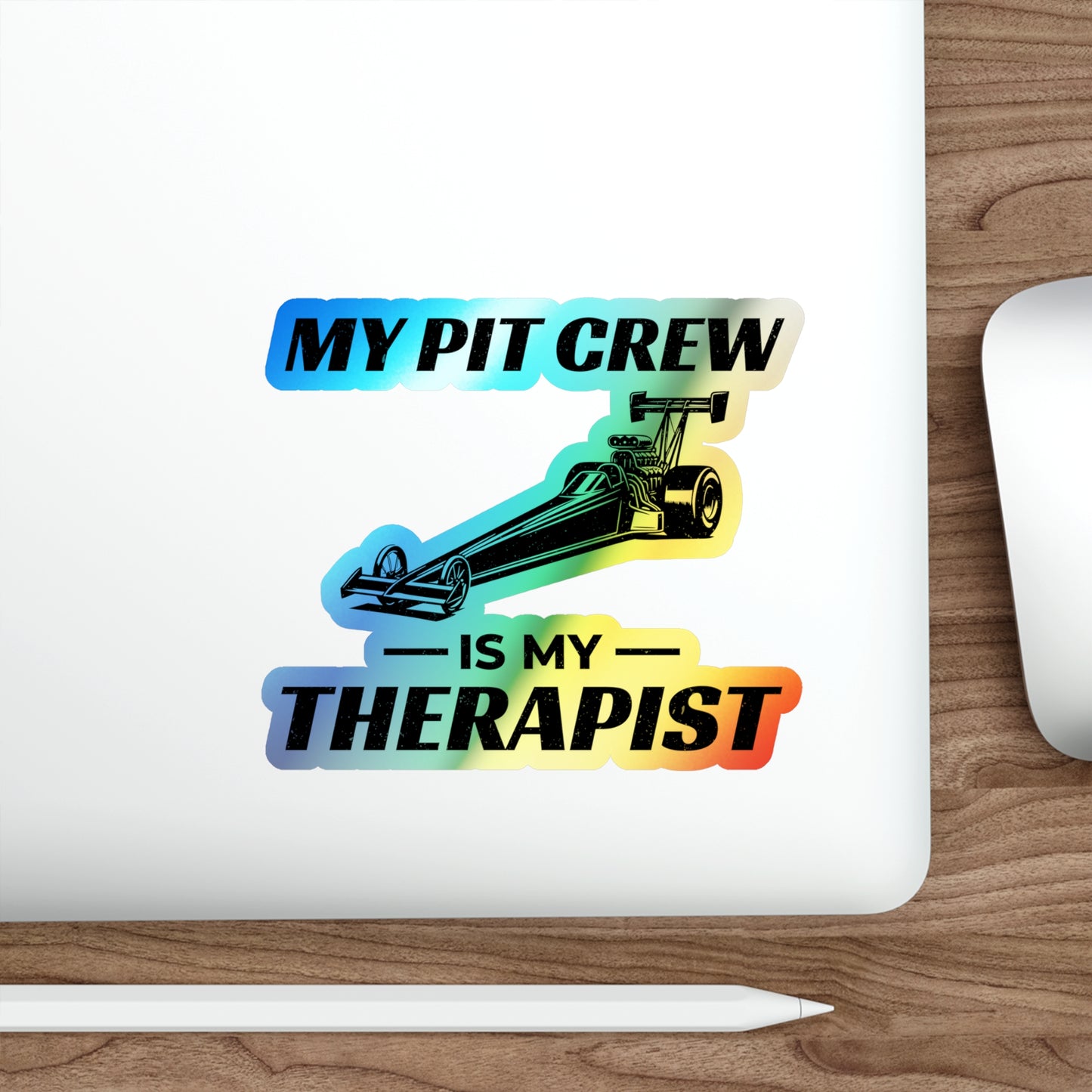Dragster Drag Racing Holographic Sticker Vinyl – Funny Pit Crew Car Decal for Race Team Fans