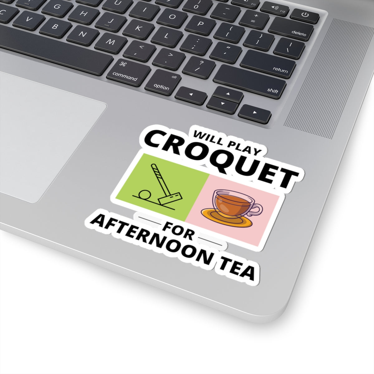 Afternoon Tea Croquet Sticker - Garden Party Vinyl Decal for Classic Game Lovers & Hosts