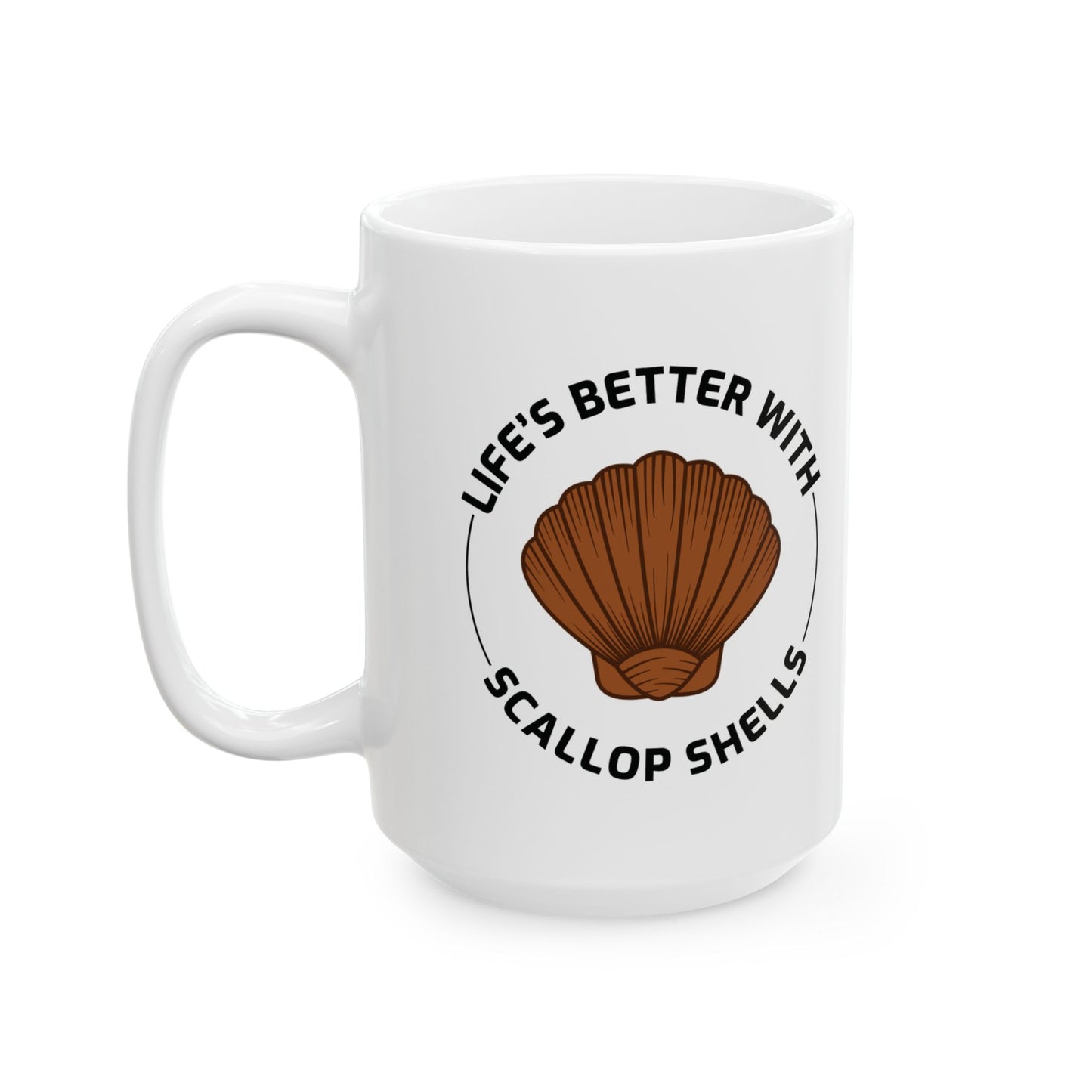 Scallop Shell Mug, Ocean Lover, Beach Life Gift