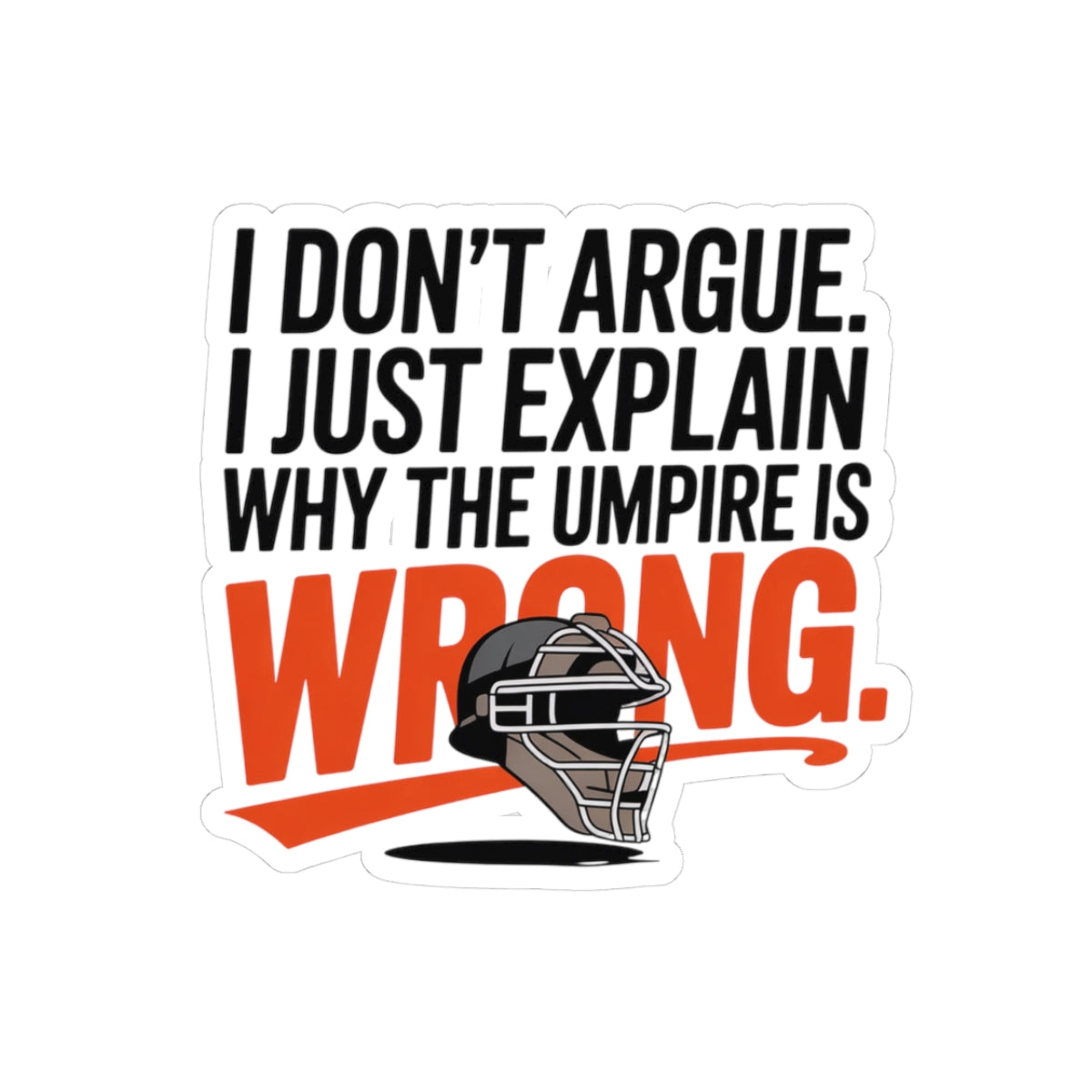 Baseball Pitcher Sticker – Funny Umpire Dispute Humor Decal for Pitchers Travel Ball Athletes