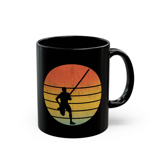 Pole Vault Mug Black – Sunset Themed Track & Field Gift for Athletes, Coaches, Vaulters 11oz