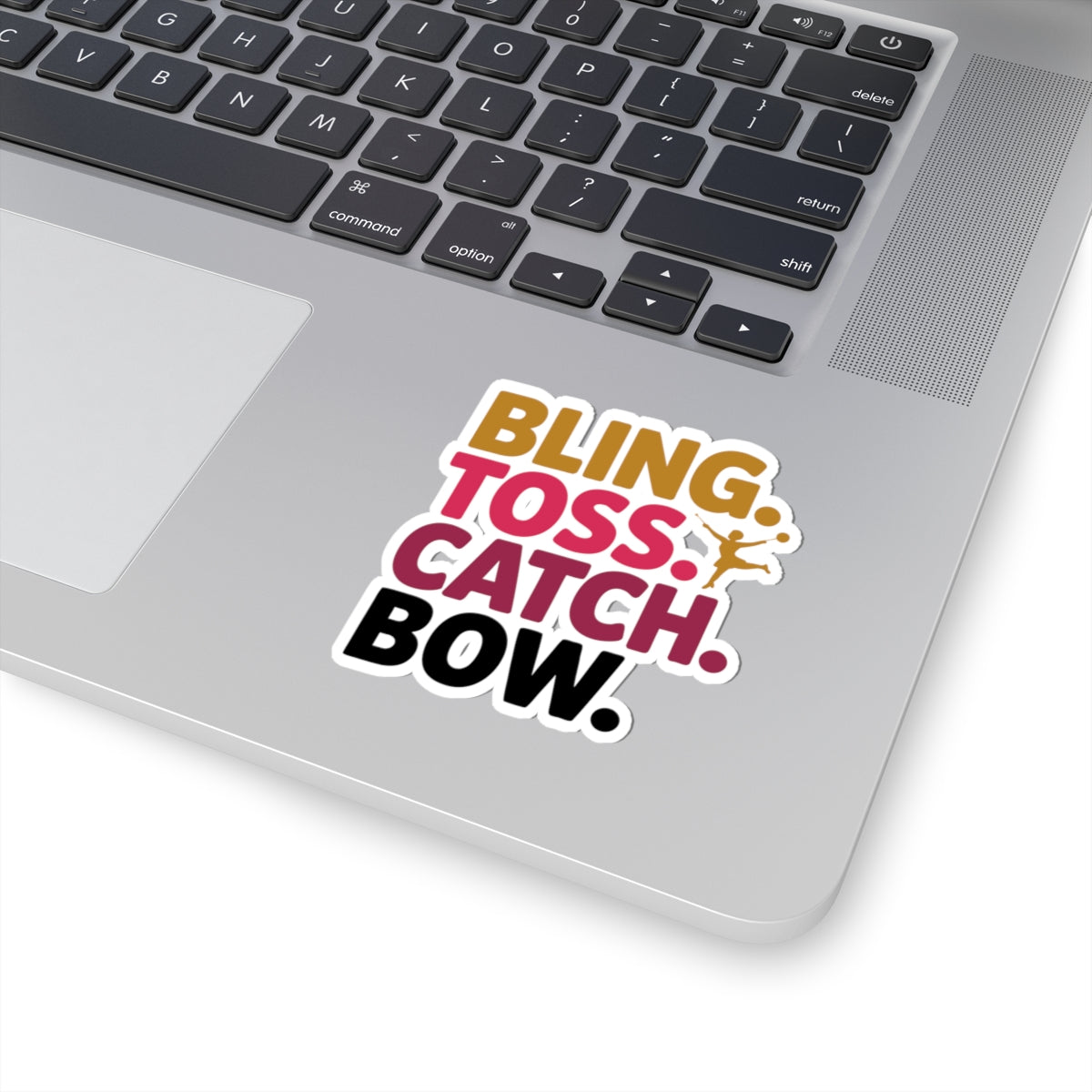 Baton Twirling Sticker – Bling Toss Catch Bow Routine Decal for Twirler Color Guard Marching Band Member