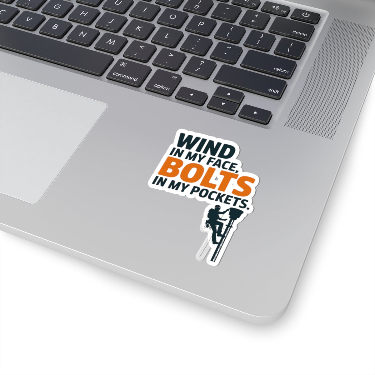 Tower Climber Sticker - Wind Face Bolts Pockets Vinyl Decal for Telecom Technicians