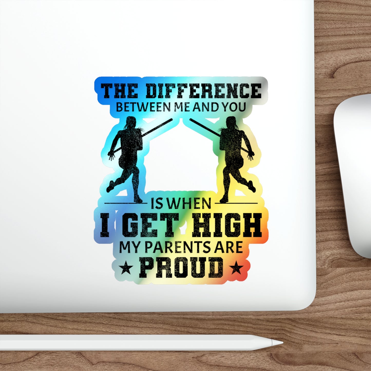 Pole Vault Sticker Holograpic– High Jump Athlete Silhouette Decal for Track & Field Enthusiasts