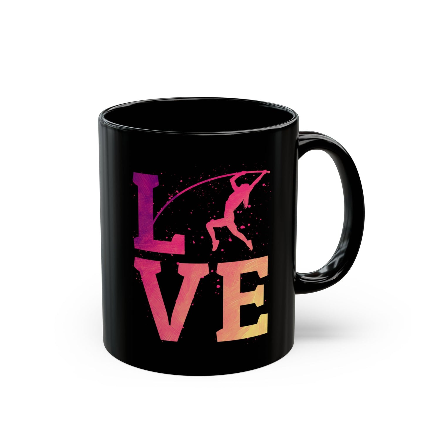 Pole Vault Mug Black – Gift for Vaulter Athletes Track Coaches Sports Fans 11oz