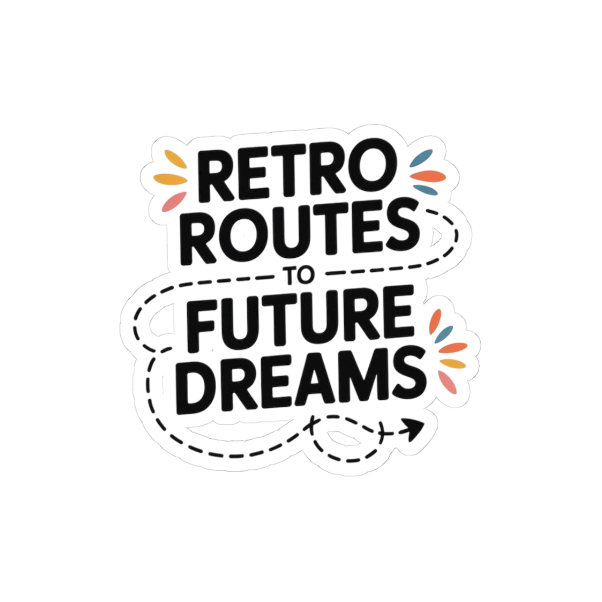 Vintage Road Trip Sticker - Retro Route Map Decal for Modern Adventurers