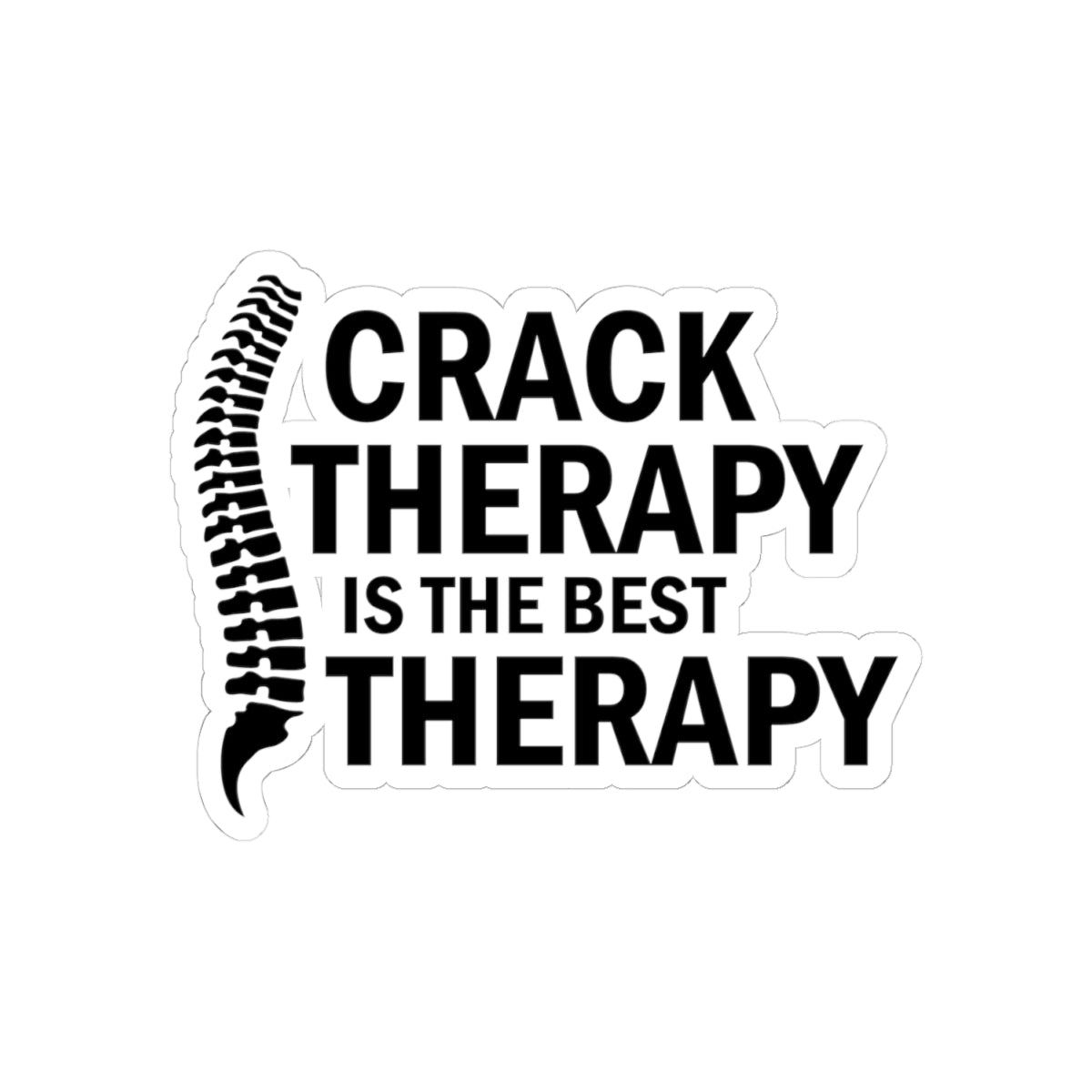 Crack Therapy Sticker - Funny Chiropractor Vinyl Decal for Chiropractic Care and Spine Health