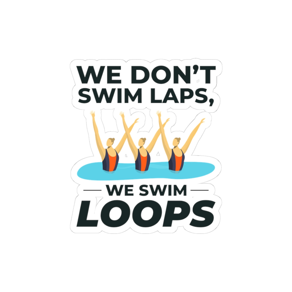 Playful Synchronized Swimming Sticker - Swim Loops Vinyl Decal for Synchro Teams