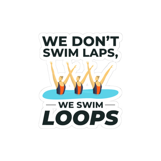 Playful Synchronized Swimming Sticker - Swim Loops Vinyl Decal for Synchro Teams