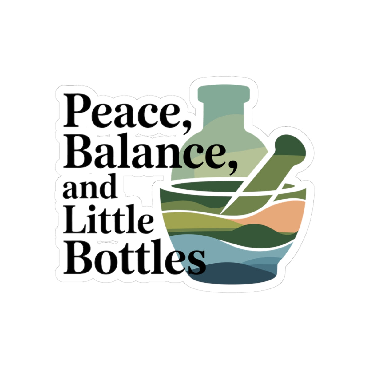 Homeopathy Lifestyle Sticker - Peaceful Balance Vinyl Decal for Homeopaths, Natural Wellness Advocates