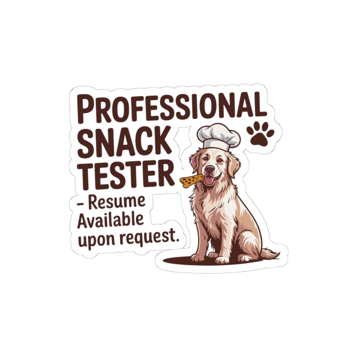Golden Retriever Snack Tester Sticker - Funny Dog Chef Vinyl Decal for Pet Owners Kitchen Dog Lovers