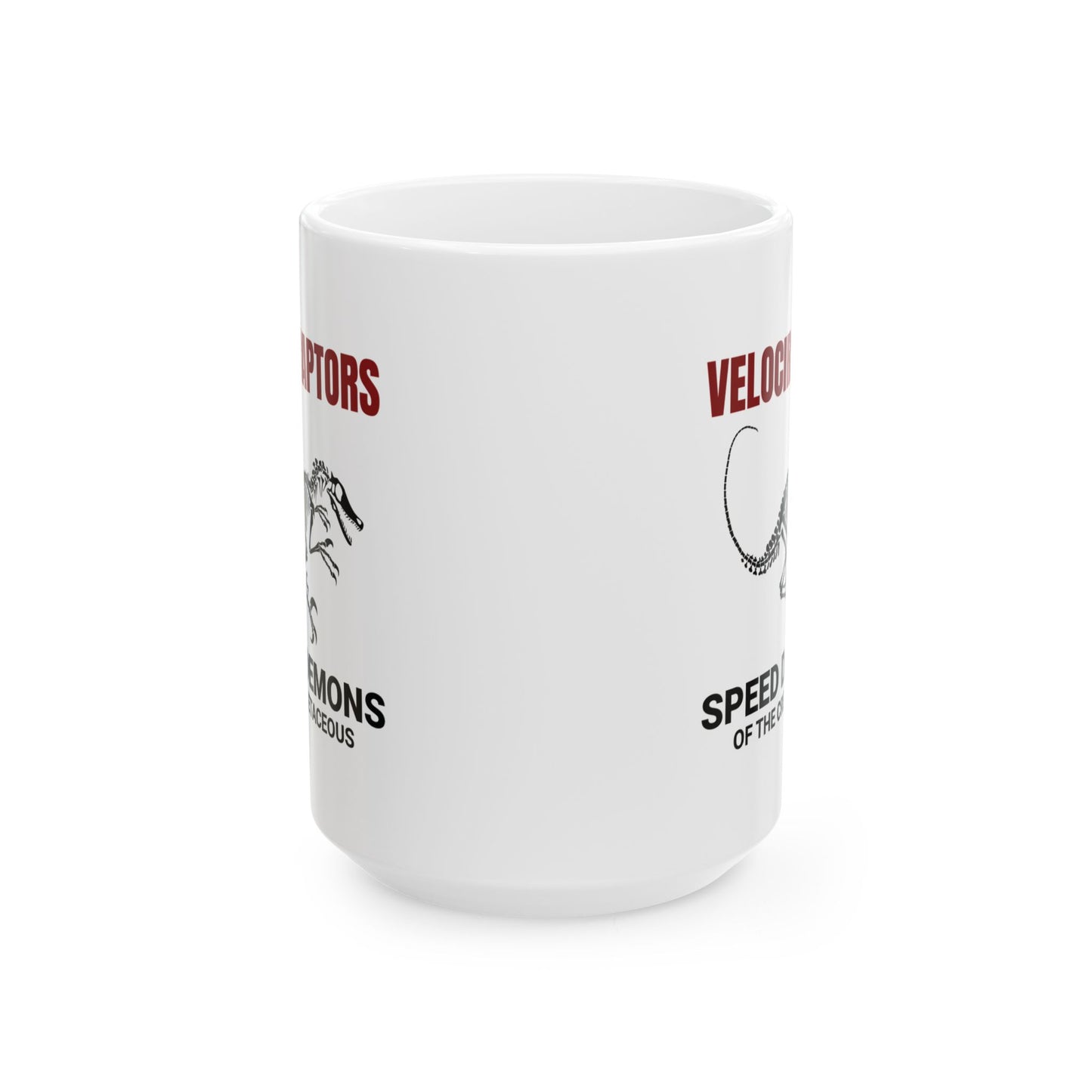 Velociraptor Dinosaur Fossil Mug - Cretaceous Predator Design