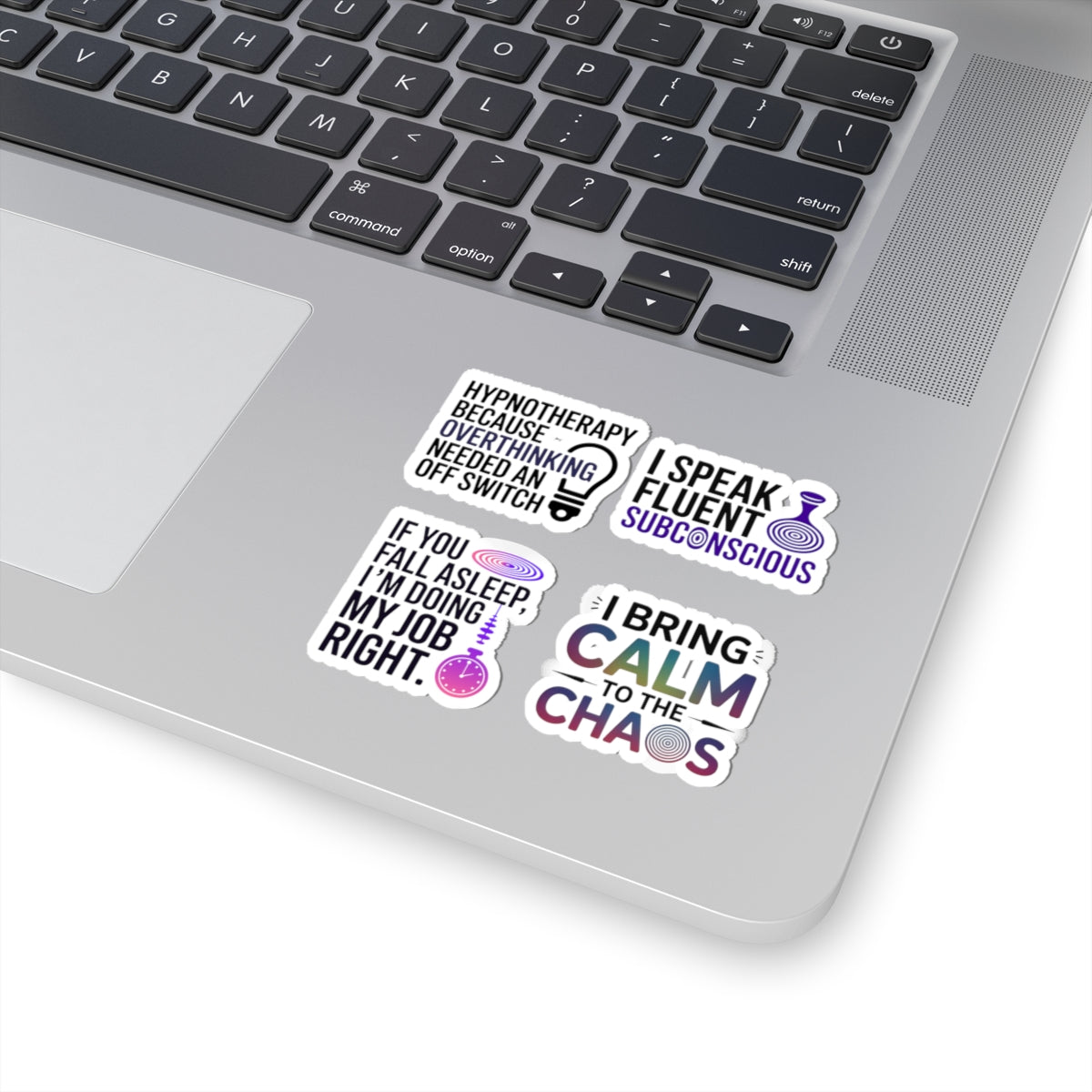 Hypnotherapy Sticker Pack – 4 PCS Funny Subconscious Humor Decals for Hypnotherapists Overthinking Coaches