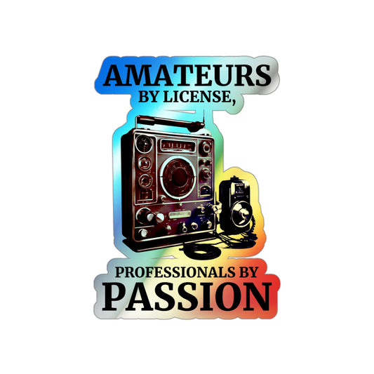 Amateur Ham Radio Operator Stickers Holographic Vinyl Decal - Licensed Operators & Radio Enthusiasts
