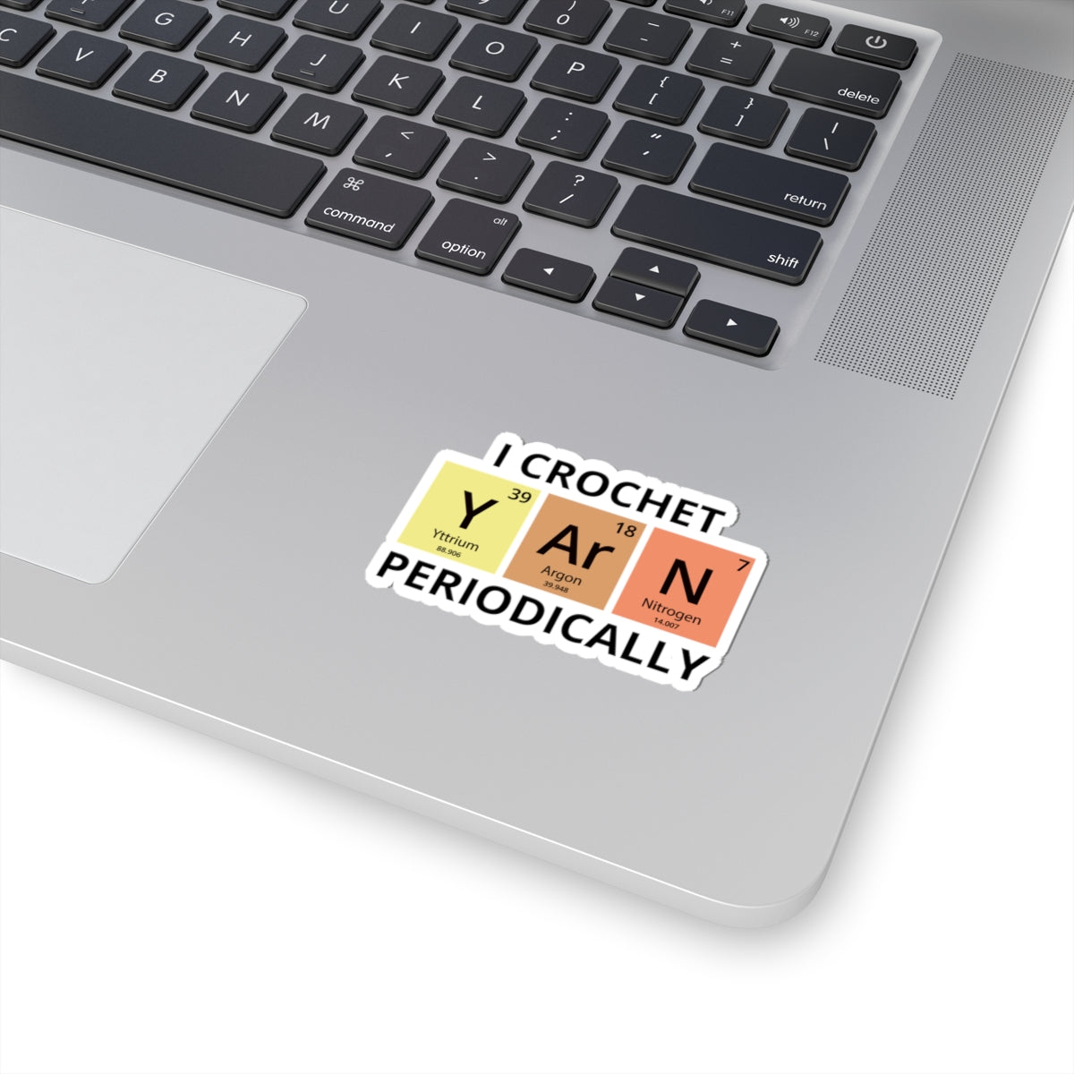 Periodic Crochet Sticker - Science Craft Vinyl Decal for Knitters & Chemistry Enthusiasts