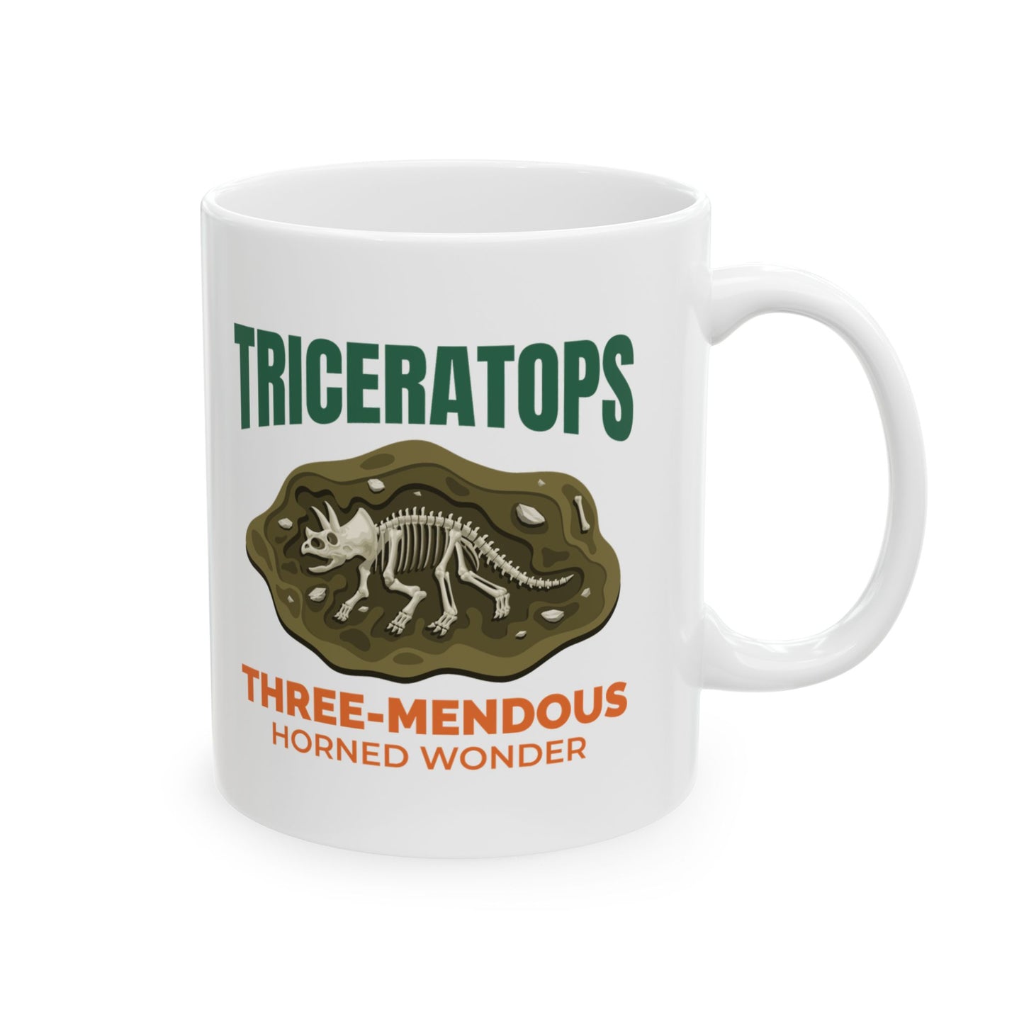 Triceratops Dinosaur Fossil Mug - Three-Mendous Horned Wonder