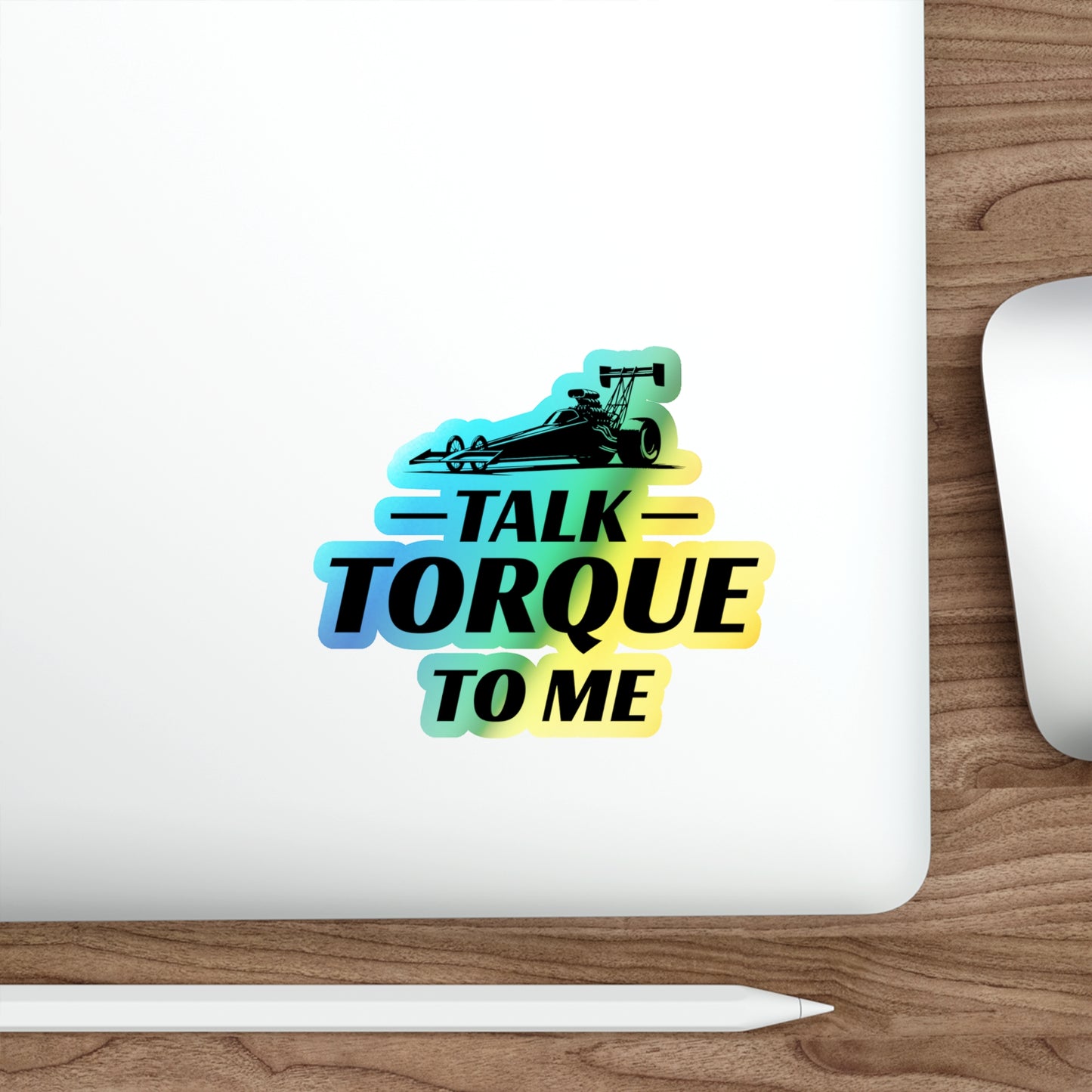 Dragster Drag Racing Holographic Stickers Vinyl – Funny Torque Pun for Car Lovers & Race Fans