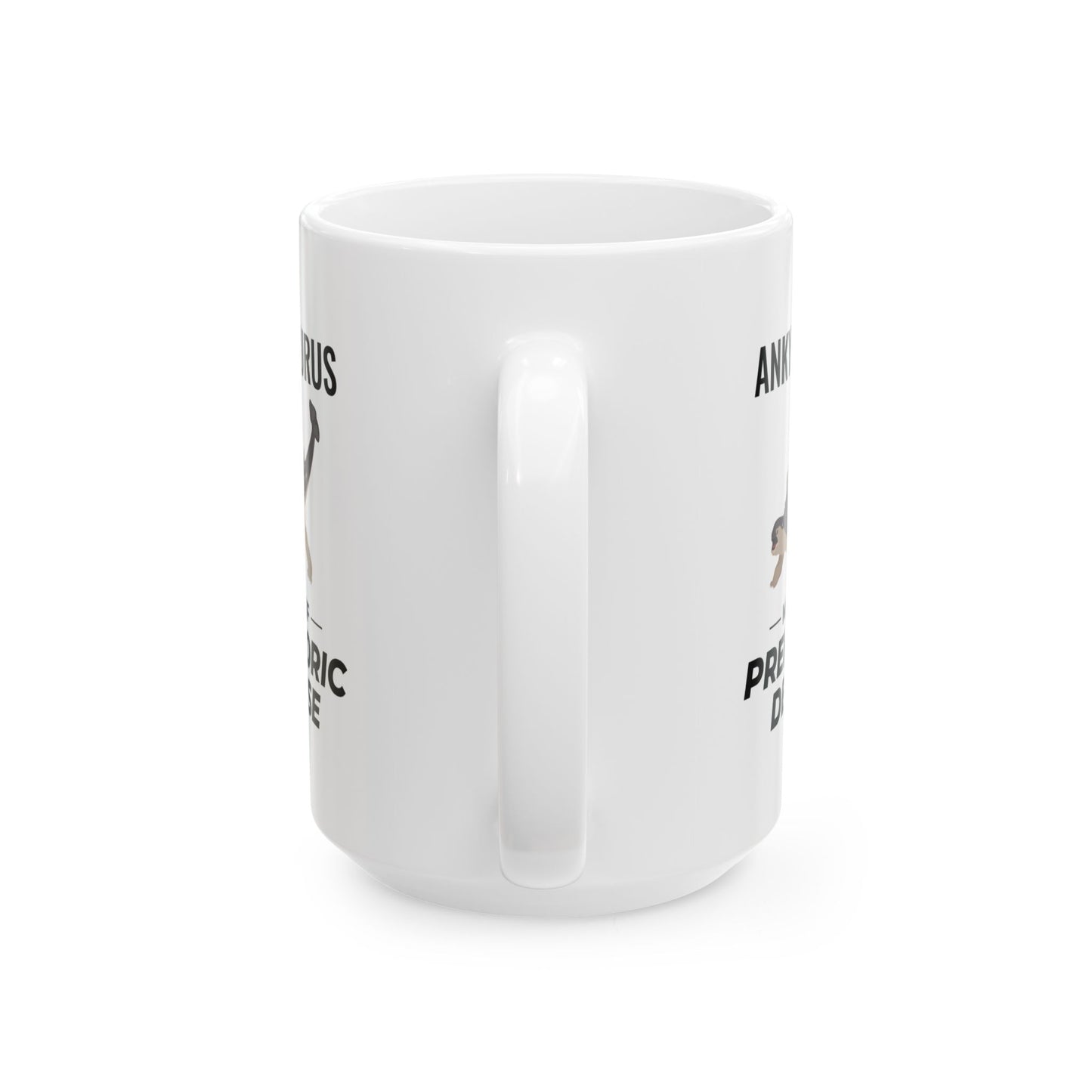 Taza con fósil de dinosaurio Ankylosaurus: defensa prehistórica para entusiastas de la paleontología 