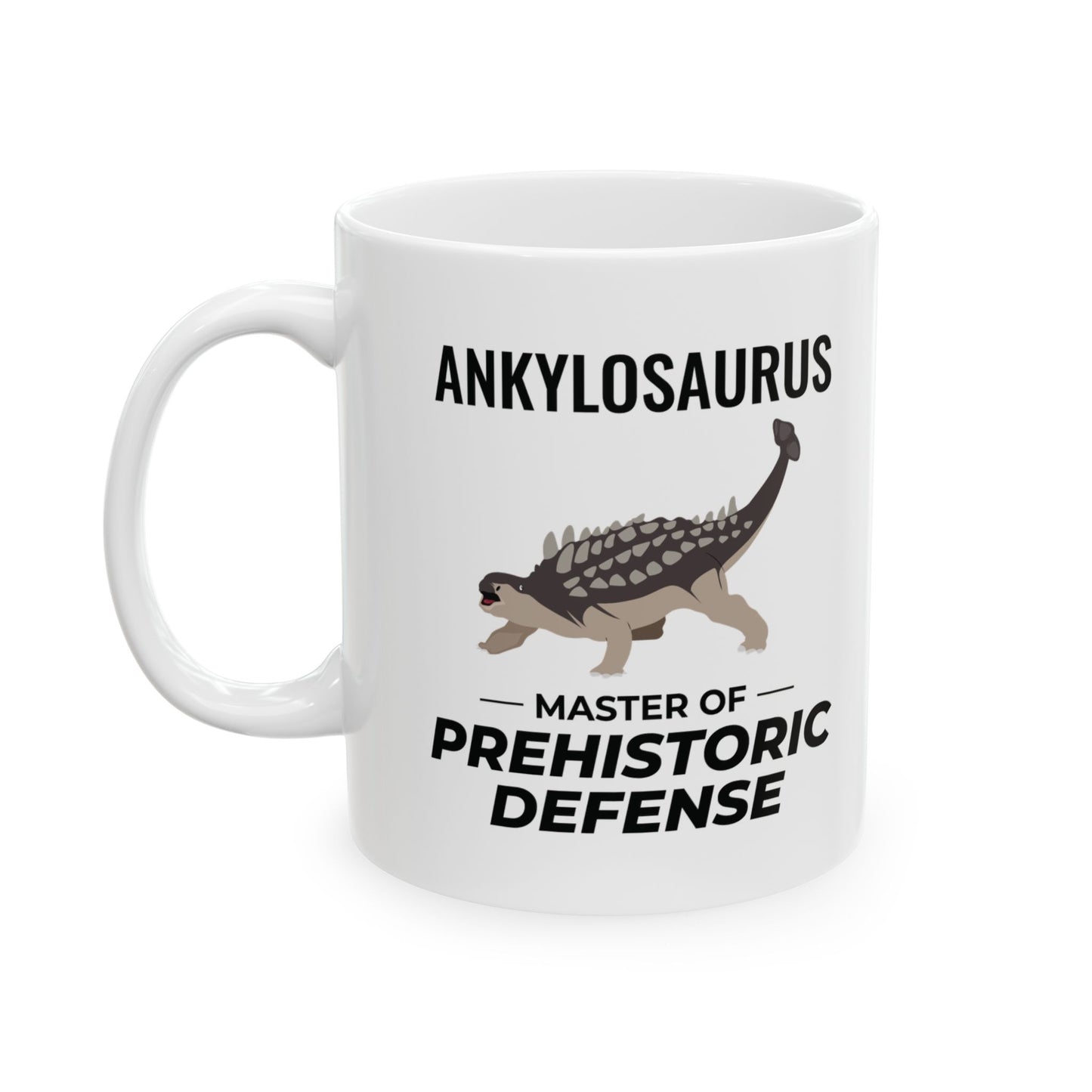 Taza con fósil de dinosaurio Ankylosaurus: defensa prehistórica para entusiastas de la paleontología 