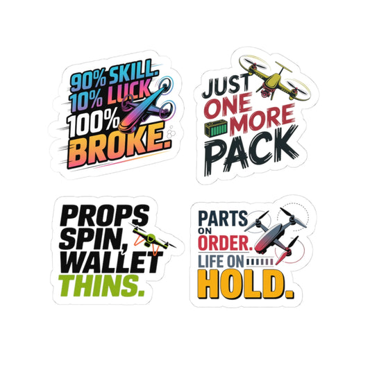Drone Racing Sticker Pack – 4 PCS Honest Pit Life Decal for FPV Pilots, Quad Addicts