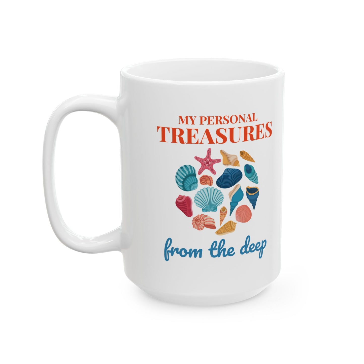 Seashells Collector Mug, Ocean Treasures, Beachcomber