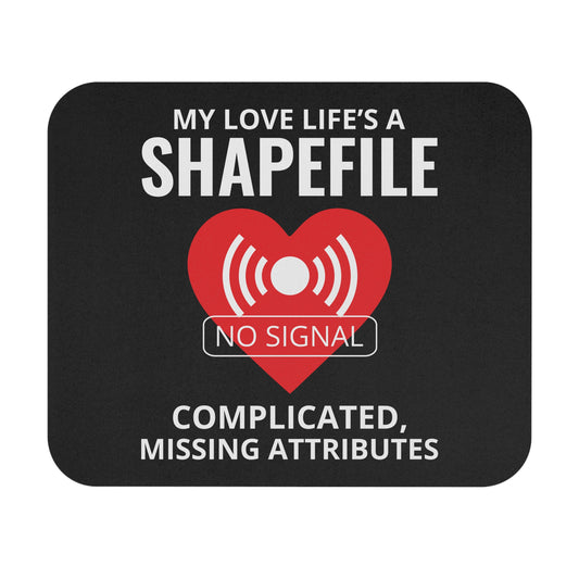 Geeky GIS Mouse Pad - Shapefile Humor Non-Slip Rubber Base for Analysts & Mappers