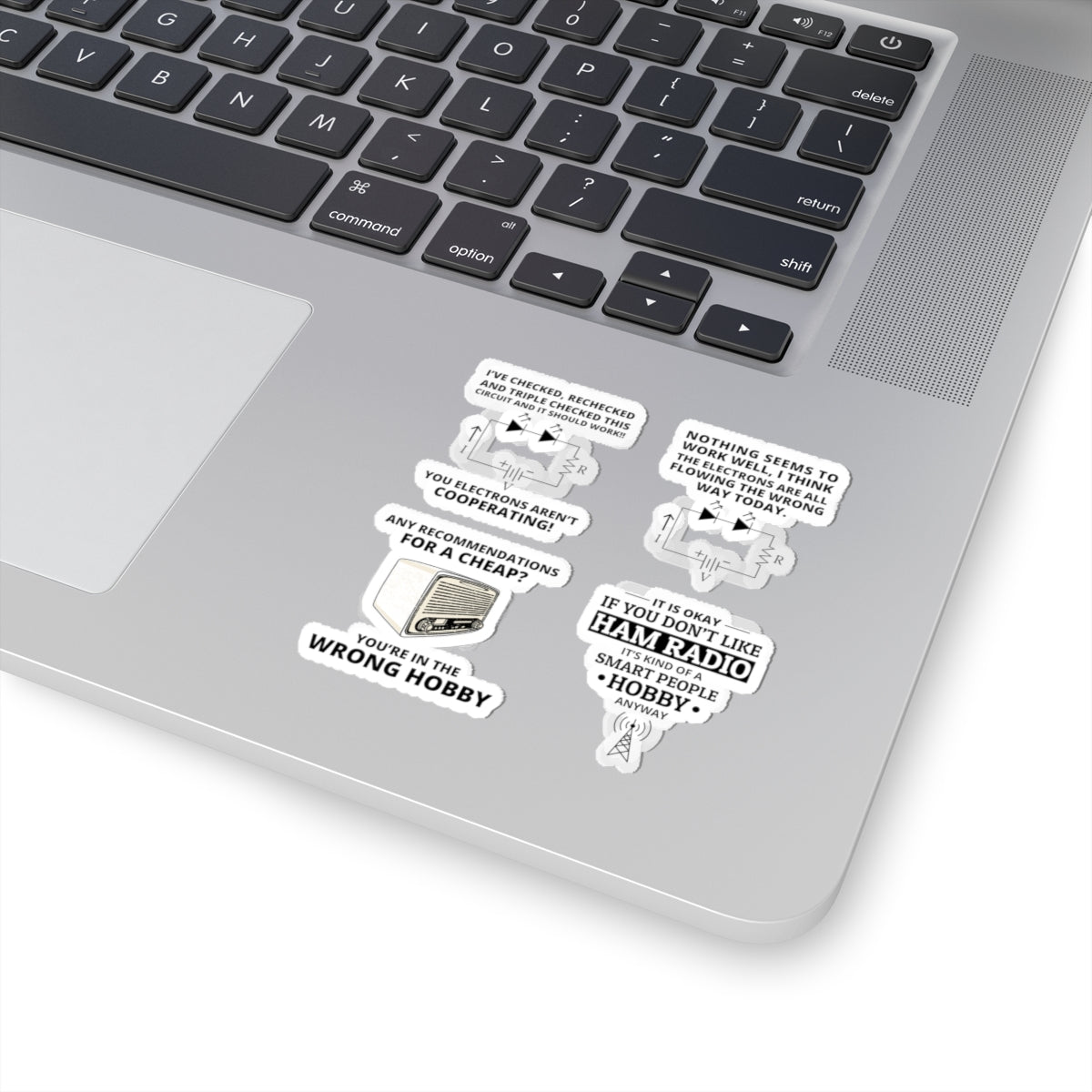 Ham Radio Sticker Pack – 4 PCS Funny Smart Hobby Circuit Decals for Amateur Operators Electronics Hobbyists
